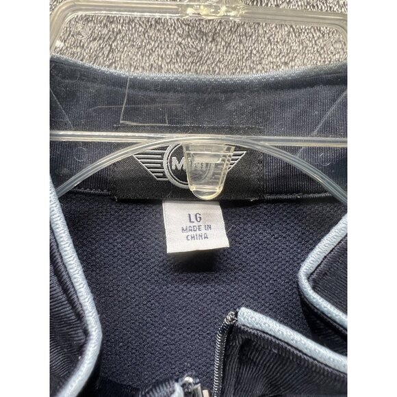 Woman’s Mini Cooper Large Navy Blue Embroidered Half Pullover Shirt Top - Picture 3 of 5